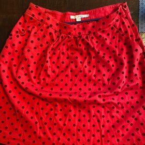 Red polka dot Boden mini skirt. Size 8. Good condition. Fun for work or play!